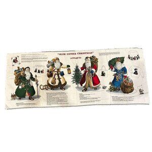 Victorian Fabric Panel Olde Father Christmas 8 Appliques Joan Messmore Cotton